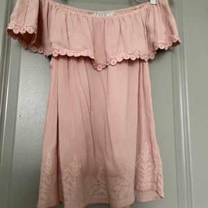 Pink off the shoulder shirt